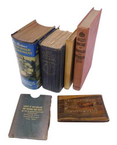 Various books and related items, a wooden cased book Flowers of The Holy Land of Jerusalem,...