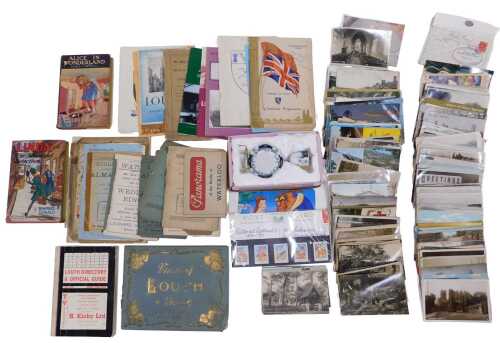 Various postcards, ephemera, etc., various Gouldings Almanac Louth 1929, another 1931, various...