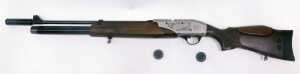 A Hatsan Galatian .22 calibre CO2 air rifle, with two magazines, and a canvas buffalo river gun... - 2
