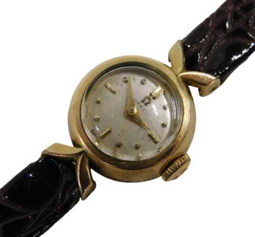 A mid-20thC ladies Omega cocktail watch, the plain gold plated 1cm diameter dial with baton...