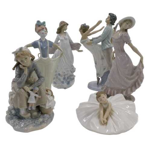Various Nao and Lladro figures, to include Spring Splendour Lladro figure, 29cm high, and...