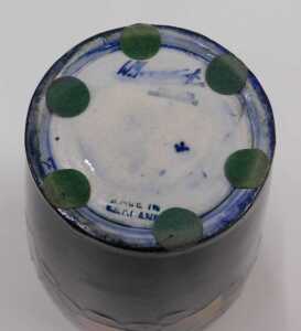 A Moorcroft pottery Pomegranate pattern vase, of shouldered form, on blue ground, 17cm high. - 2