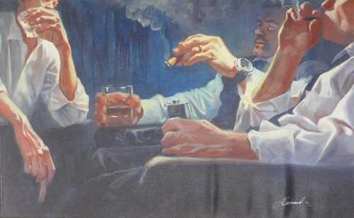Gabe Leonard (20thC). Shark Tank, artist signed limited edition print, number 134/175,...