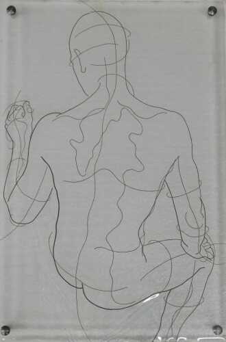 Kevin Wallhead (b.1958). Vitnum Opera V 2013, mixed media on glass, signed, titled and further...