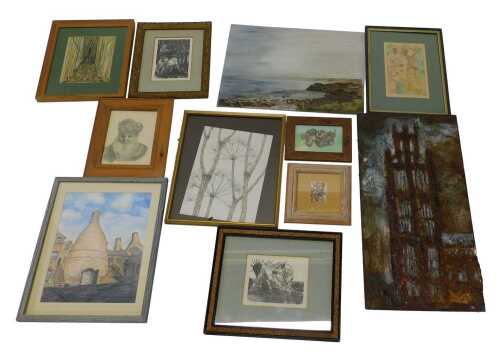 20thC School. Seascape, oil on board, unsigned, 36cm x 46cm, various other pictures, prints,...