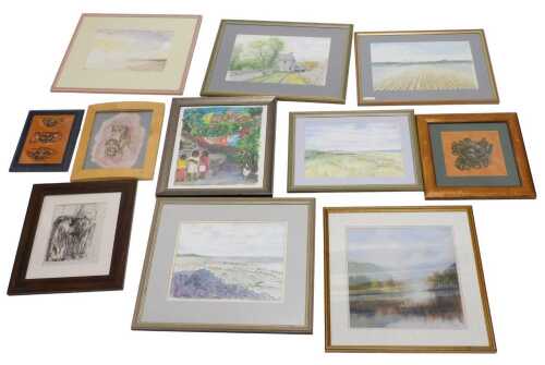J Gallimore (20thC). An Evening of Contemplation by the Sea Great Yarmouth Norfolk, watercolour,...