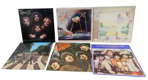 Records, The Beatles, 33rpm, Abbey Road, Rubber Soul, 33/3rpm stereo, PCS3075, marked YEX178-2...