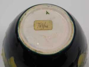 A Moorcroft pottery Clematis pattern miniature ginger jar and cover, on green ground, 12cm high. - 3