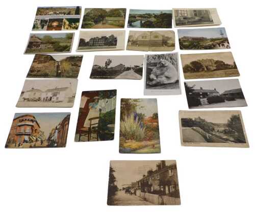 Various postcards, early 20thC, black and white and other scenery, Blacksmith Shop Hopton, a...