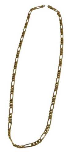 A 9ct gold figaro necklace, 50cm long, 6.6g.