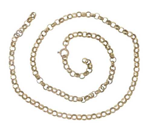 A curb link necklace, with a 9ct gold clip, on plated curb link chain. (AF)