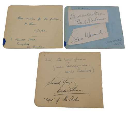 Various autographs, Vivien Leigh, and Laurence Olivier, given to the current vendor when she saw...