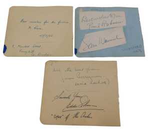 Various autographs, Vivien Leigh, and Laurence Olivier, given to the current vendor when she saw...