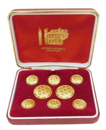 A London Badge and Button Company cased set, of plated aircraft related buttons, in fitted case.