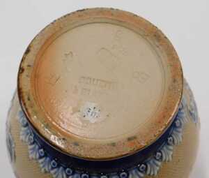 An early 20thC Doulton Slater patent stoneware vase, with compressed trumpet stem, bulbous body... - 2
