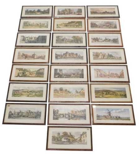 After Marriot. Pickering Yorkshire, print, titled to the mount, 15cm x 41cm, and various others....