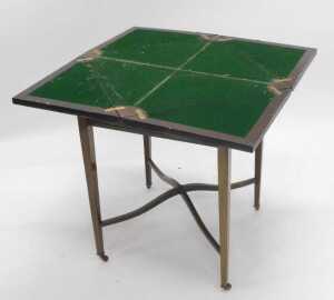 An Edwardian mahogany and boxwood strung envelope table, the square top with a wide crossbanding... - 4