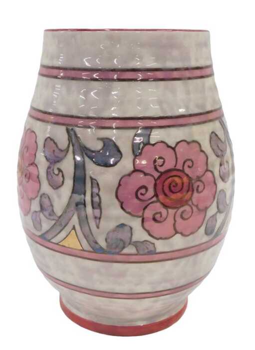 A Crown Ducal lustre vase, in the manner of Charlotte Rhead, 18cm high.