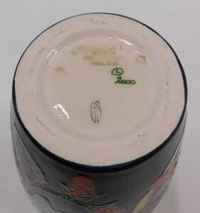 A Moorcroft pottery Queen's Choice pattern vase, of tapering shouldered form, on blue ground,... - 2