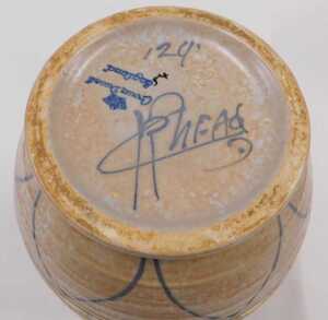 A Crown Ducal Charlotte Rhead pottery Rhodian pattern vase, numbered (probably) 124, 22cm high. - 2