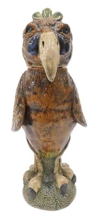 A late 20thC Martin Brothers style Studio pottery Wally bird, with removable head, in standing...