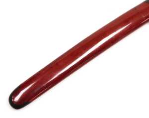 An early 20thC Japanese red lacquer Tanto, the tsuka copper bound with floral engraved roundels,... - 9