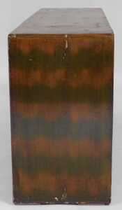 A Chinese red lacquered table cabinet, with two doors flanked by two short draws, decorated with... - 3