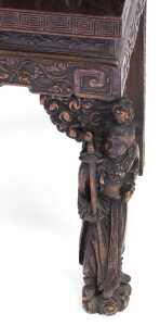 A pair Kang (? JBI please confirm) dynasty late 19thC Chinese carved hardwood Armchairs, with a... - 5