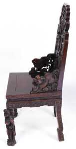 A pair Kang (? JBI please confirm) dynasty late 19thC Chinese carved hardwood Armchairs, with a... - 13