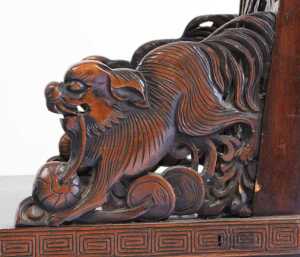 A pair Kang (? JBI please confirm) dynasty late 19thC Chinese carved hardwood Armchairs, with a... - 14