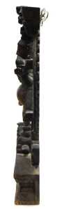 A 20thC Nataraja carved wooden sculpture of Lord Shiva, balanced on a dwarf Apasmara holding a... - 4
