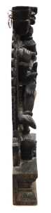 A 20thC Nataraja carved wooden sculpture of Lord Shiva, balanced on a dwarf Apasmara holding a... - 6