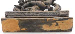 A 20thC Nataraja carved wooden sculpture of Lord Shiva, balanced on a dwarf Apasmara holding a... - 7