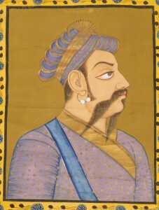 Mughal School (20thC). A pair of portraits of noble gentlemen, head and shoulders, facing right,... - 2