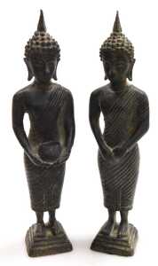 A group of Asian metalwares, including a Turkish coffee pot, two cast metal figures of Buddha, a... - 2
