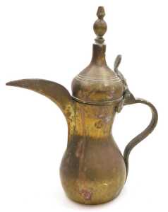 A group of Asian metalwares, including a Turkish coffee pot, two cast metal figures of Buddha, a... - 10