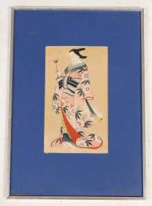 Japanese School (early 20thC). A beautiful woman in a spring dress, holding a traditional toy,... - 2