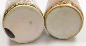 A Chinese porcelain stick stand, of cylindrical form, polychrome decorated with flowers, printed... - 6