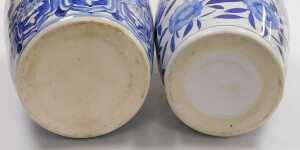 A Chinese blue and white vase, of shouldered tapering form, painted with reserves of birds and... - 6