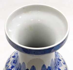 A Chinese porcelain blue and white vase, of shouldered ovoid form, decorated in bas-relief, with... - 5