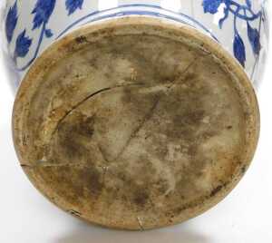 A Chinese Qing Dynasty 19thC blue and white porcelain vase, of baluster form, with butterfly and... - 6