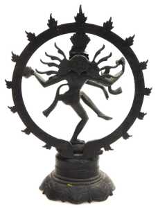 Two Indian bronze figures of Shiva Nataraja, modelled performing the Cosmic Dance within a fiery... - 6