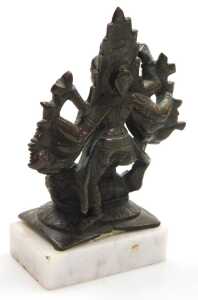 Five Indian bronze figures, including Lord Vishnu, Ganesh, Durga, and Buddha. - 9