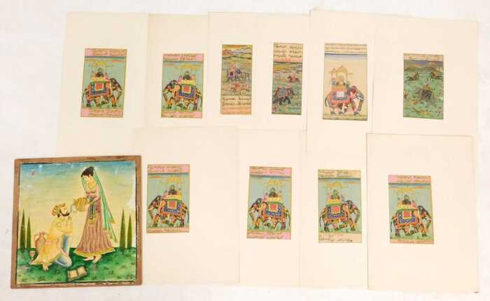 Indian School (20thC). A man and lady undertaking handwashing, watercolour, 27cm x 17cm,...