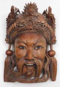 An early 20thC Chinese carved hardwood standard lamp arm, carved as a dragon, 61cm high,... - 2