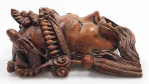 An early 20thC Chinese carved hardwood standard lamp arm, carved as a dragon, 61cm high,... - 5