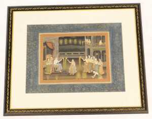 Indian School (19thC). An interior scene, with a maharaja and attendants, watercolour, 30cm x 41cm. - 2