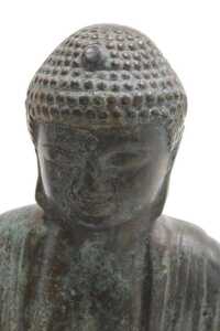 Three 19thC and later bronze figures of Buddha, each modelled seated in the lotus position, two... - 15