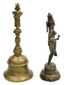 A Thai bronze figure of Buddha, modelled holding a pot and seated in the lotus position, on a... - 11