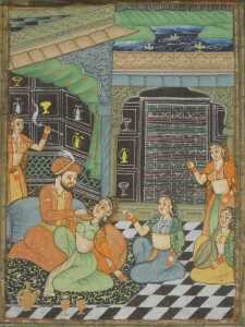 Indian School (19thC). Figures in interior scenes and courtyard settings, figures riding... - 5